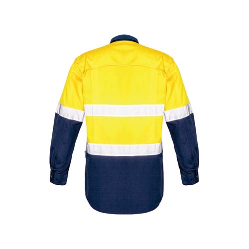 Syzmik Workwear | Mens Rugged Cooling Taped Long Sleeve Hi Vis Spliced Shirt | ZW129
