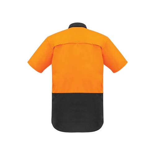 Mens Rugged Cooling Hi Vis Spliced Short Sleeve Shirt | ZW815