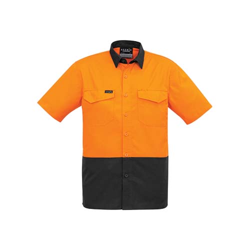 Syzmik Workwear | Mens Rugged Cooling Hi Vis Spliced Short Sleeve Shirt | ZW815
