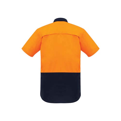 Mens Rugged Cooling Hi Vis Spliced Short Sleeve Shirt | ZW815