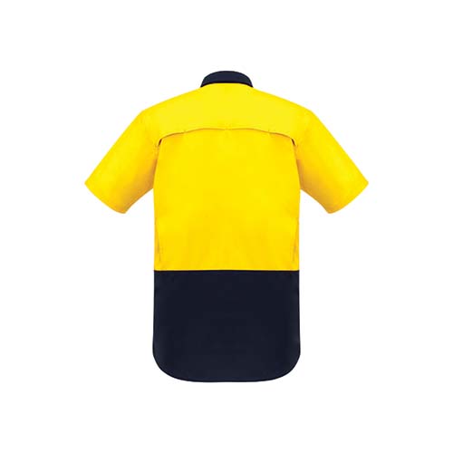 Mens Rugged Cooling Hi Vis Spliced Short Sleeve Shirt | ZW815