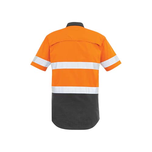 Mens Rugged Cooling Taped Hi Vis Spliced Short Sleeve Shirt | ZW835