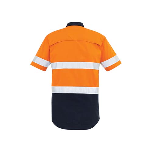 Mens Rugged Cooling Taped Hi Vis Spliced Short Sleeve Shirt | ZW835