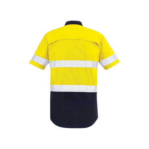 Mens Rugged Cooling Taped Hi Vis Spliced Short Sleeve Shirt | ZW835