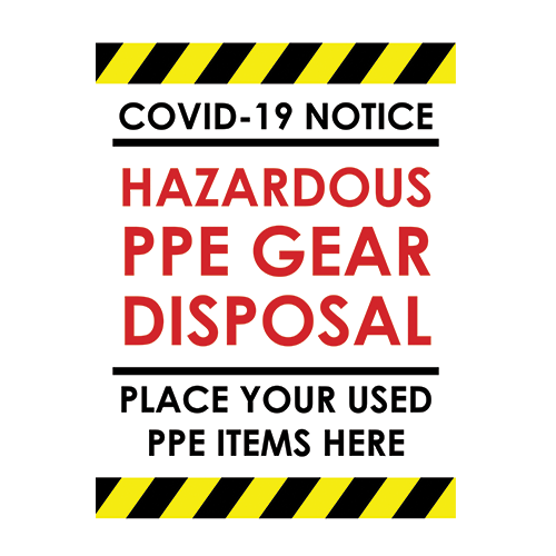 Covid 19 | Hazardous PPE disposal label