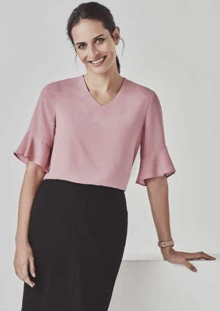 Ladies Aria Fluted Sleeve Blouse | RB966LS